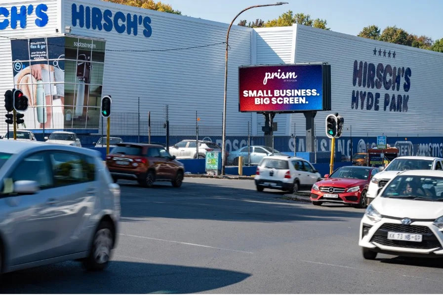 Prism digital billboard at Hirsch's Hyde Park